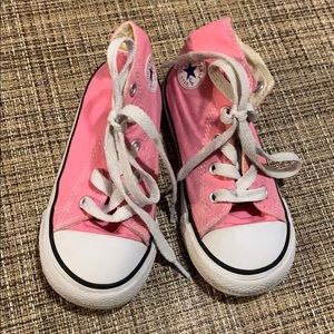 Size 8 (toddler) pink high top converse